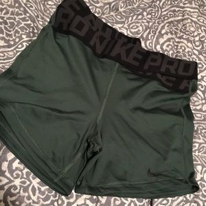 Olive green compression shorts